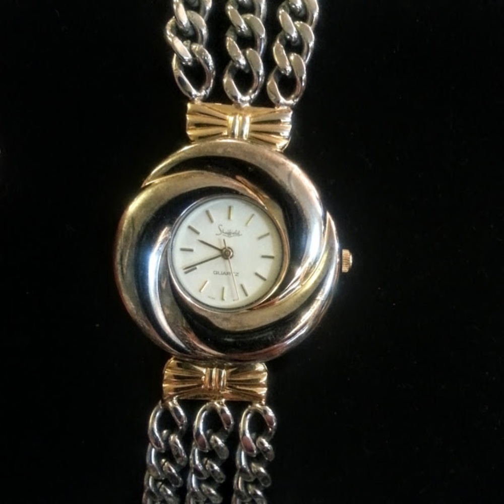 Vintage Sheffield rd swirl face watch chain band